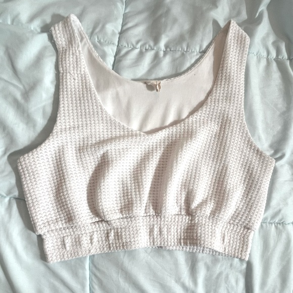 Off-White Waffle Bra Top - Picture 1 of 4